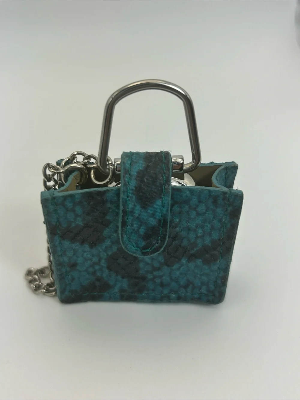 Disney Mickey Mouse Pocket Watch Teal Textured Pouch 1.5